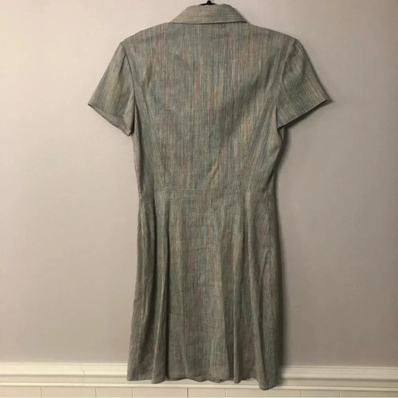 Theory Short Sleeve Button Down Striped Linen Dress Size 0 NWT - Picture 14 of 14